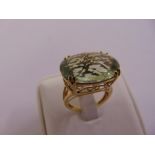 9ct yellow gold and green tourmaline dress ring, approx total weight 5.7g