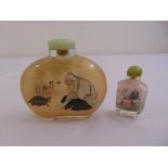 Two Oriental reverse glass painted snuff bottles