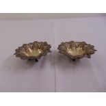 A pair of pierced and fluted silver hallmarked bonbon dishes