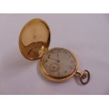 14ct yellow gold full hunter pocket watch, approx total weight 69.8g