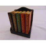 A quantity of leather bound miniature books to include Shakespeare, Wordsworth, Tennyson and Keats