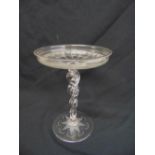 An early 19th century glass tazza on circular base