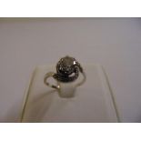 A white gold and diamond engagement ring, diamond approx 1ct, gold tested 18ct, approx total