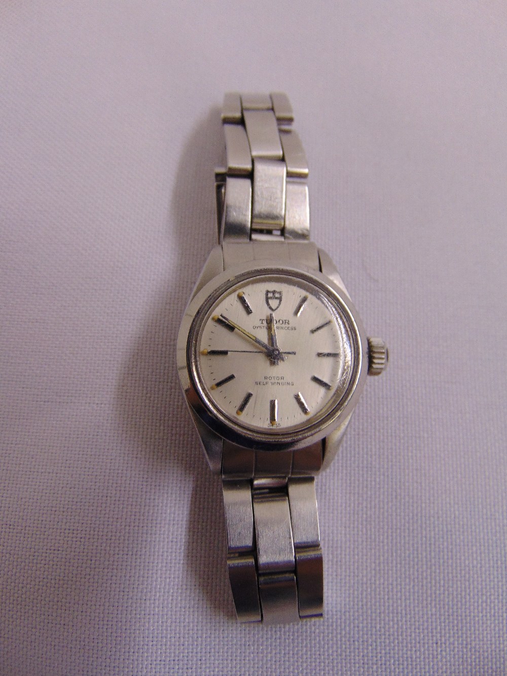 A Tudor ladies stainless steel oyster wristwatch