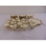 A Victorian porcelain teaset to include plates, cups, saucers, sugar bowl and milk jug (40)