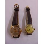 Two 9ct yellow gold ladies wristwatches