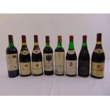 Eight bottles of French and Spanish red wine to include Chateau Patache d Aux 1991 Medoc, Beaune