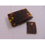 A faux tortoiseshell ladies necessaire circa 1950s and a faux wood miniature billet doux