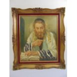 A. Bodrogi framed oil on canvas of a Rabbi holding a pair of spectacles, signed bottom left, 61 x