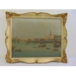 M. Massi, school of Canaletto framed oil on canvas of a Grand Canal Venice with the Doges Palace,