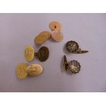 Two pairs of 9ct gold cufflinks and a pair of Amita cufflinks, approx total weight 12.8g