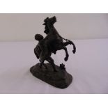 A bronze of a Marly horse and tamer in the style of Coustou, 18cm(h)