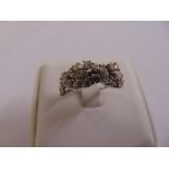 White gold diamond half eternity ring, gold tested 18ct, approx total weight 4.3g