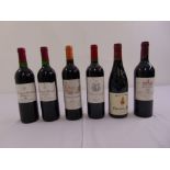 Six bottles of French claret to include Baron Philippe de Rothschild Berger Baron 2001, Les