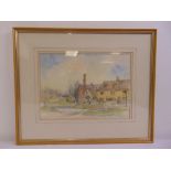 Lesley Holmes framed and glazed watercolour titled The Mill Lower Slaughter, signed bottom right, 27