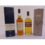 Auchentoshan single malt Scotch whisky 70cl in original packaging and Talisker 10 year old single