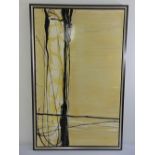 Andrew MacPherson framed abstract acrylic on canvas to include gallery label to verso, 121 x 76cm