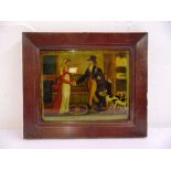 A framed reverse glass painting, The Affectionate Wife, dated 1808, 19 x 24cm