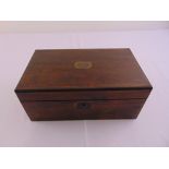 Victorian mahogany rectangular writing slope with hinged cover, A/F