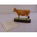 Royal Worcester figurine of a Jersey Cow limited edition 381/500 modelled by Doris Lindner to