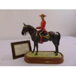 Royal Worcester figurine of a Royal Canadian Mounted Policeman limited edition 499/500 modelled by