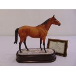Royal Worcester figurine of Red Rum limited edition 51/250 modelled by Doris Lindner to include