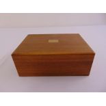 A rectangular wooden humidor with hinged cover, A/F