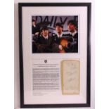 The Beatles framed and glazed montage to include original signatures signed 13th November 1963 in
