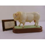 Royal Worcester figurine of a Charolais Bull limited edition 248/500 modelled by Doris Lindner to