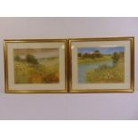 George Spence two framed and glazed watercolours titled Autumn Scotland and Edge of Loch Ard, signed
