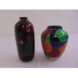 A Losol ware porcelain vase and a polychromatic vase