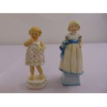 Two Royal Worcester figurines of children, Mondays Child 3257 and Only Me 3226