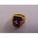 18ct yellow gold amethyst ring, approx total weight 14.4g