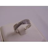 18ct white gold crossover diamond ring, approx total weight 5.1g