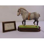 Royal Worcester figurine of a Percheron Stallion limited edition 324/500 modelled by Doris Lindner