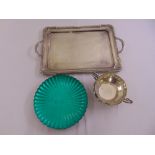 WMF silver plated bowl, a Reed and Barton silver plated fruit dish with green enamel and an