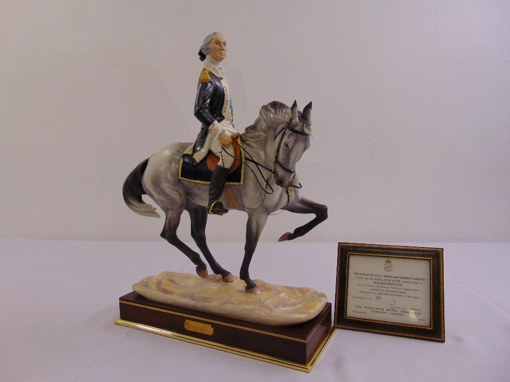 Royal Worcester figurine of Washington on horseback limited edition 38/750 modelled by Barnard