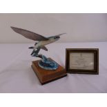Royal Worcester figurine of a Flying Fish limited edition 183/300 modelled by R. Van Ruyckevelt to