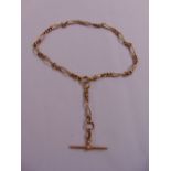 9ct yellow gold fob chain, approx total weight 35.7g