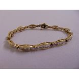 14ct yellow gold and diamond bracelet, approx total weight 13.6g
