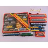 A quantity of playworn Hornby OO gauge model railway to include engines and rolling stock
