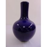 Chinese blue glazed baluster vase