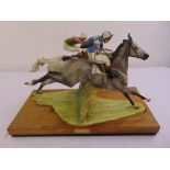 Royal Worcester figurine of Jockeys riding at Cheltenham limited edition 2/100 modelled by Bernard