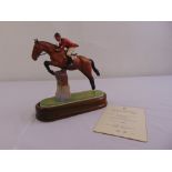 Royal Worcester figurine of Foxhunter ridden by Lt Col HM Llewellyn CBE limited edition 269/500 to