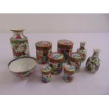 A quantity of Chinese famille rose porcelain to include covered boxes, dishes and vases (10)