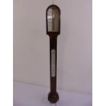 Callahan of London mercury stick barometer and thermometer