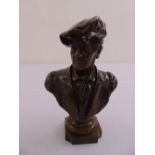 E. Bormel 1858-1932 bronze bust of Richard Wagner on raised shaped square base, signed to verso