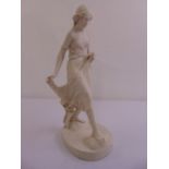 Edward W. Wyon Parian ware figurine titled The Stepping Stone with inset coin to the base