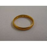 22ct gold wedding band, approx total weight 3.0g