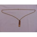 9ct gold pendant on a 9ct gold fancy link necklace, approx total weight 39.5g